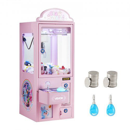 VEVOR Greifautomat, mittelgroßer Spielautomat mit Licht & Ton, Stahlklaue, verstellbar, für Plüschtiere, Heimpartys & Kinos, Pink, ZXWWJFSZXZJK3BE9P001V2