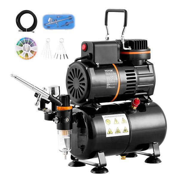 VEVOR Airbrush-Set, Dual-Fan-Lufttank-Kompressorsystem-Set mit 3,5-L-Luftspeichertank, JCBTZ2GOGYQG69XUGV2