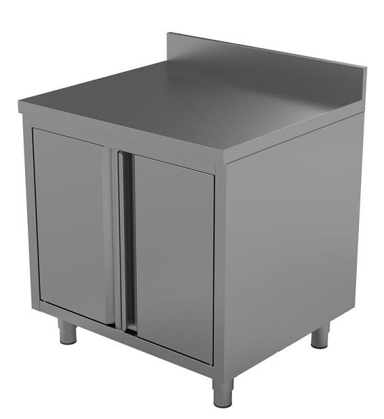 Unninox Europe Arbeitstisch mit Schwingtür mit Aufkantung 900x700x850 mm (BxTxH), CK-900-S 2 Door