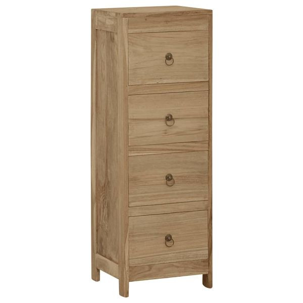 vidaXL Kommode 40x30x100 cm Massivholz Teak, Material: Teak-Massivholz, Messing, 340741
