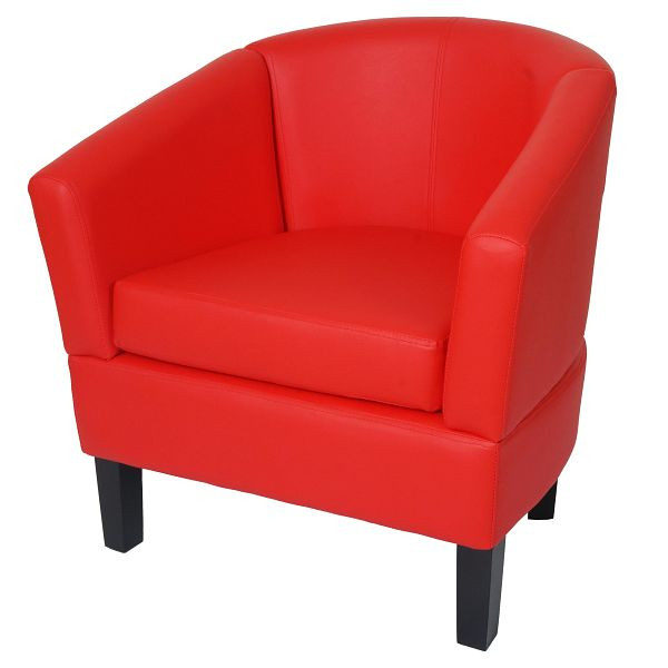 Mendler Lounge-Sessel HWC-O17, Sessel Clubsessel Cocktailsessel, FSC®-zertifiziert Kunstleder, rot, 110868