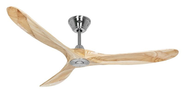 CasaFan Deckenventilator Eco Genuino 152 Chrom gebürstet-Massivholz natur, 315216
