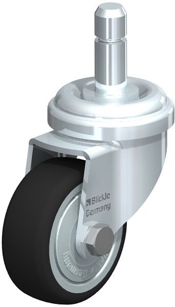 Blickle LRA-PATH 50K-FK-ES Apparate-Lenkrolle mit Einsteckstift, Thermoplastisches Polyurethan, Grau, 848583