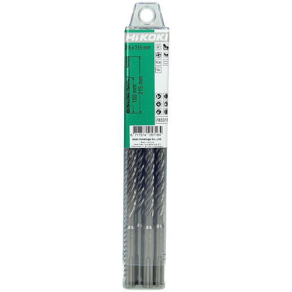 HiKOKI Hammerbohrer SDS-Plus Vollhartmetallkopf (VHM) 4-Schneider 8 x 250/315 mm, VE: 10 Stück, 783320