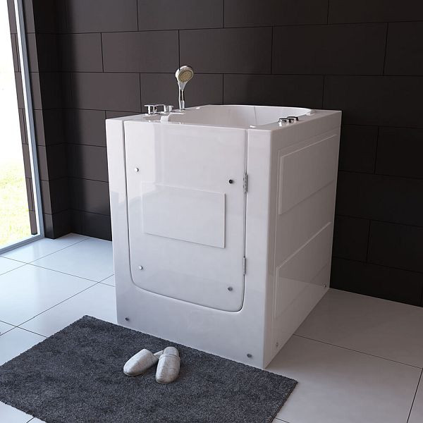 HOME DELUXE Seniorenbadewanne VITAL - L sitzend Rechts, 1220