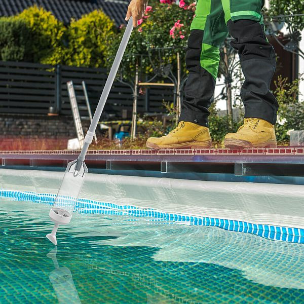 HOME DELUXE Poolsauger mit Teleskopstange EASY, Weiß, 72113