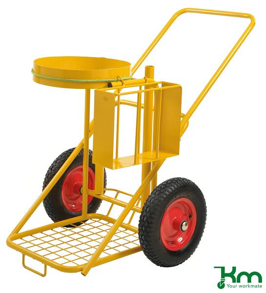 Kongamek Reinigungswagen 125 L, gelb, große Luftreifen auf Stahlfelge, KM145760