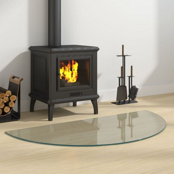 vidaXL Funkenschutzplatte Glas Halbrund 1000x500 mm, 324111