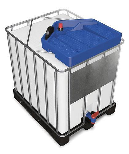 DENIOS Trichter für IBC Typ X, aus Polyethylen (PE), blau, Ablauföffnung 145 mm, 218986