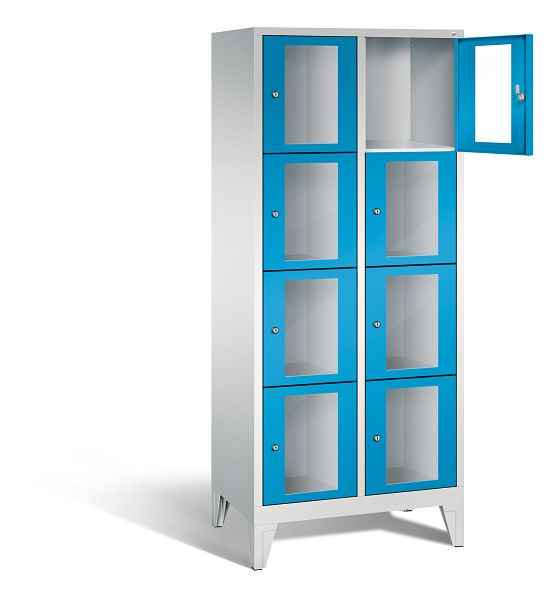 C+P Schließfachschrank Classic, H1850xB810xT500mm, Farbe: Lichtgrau / Lichtblau, 8010A224 S10003