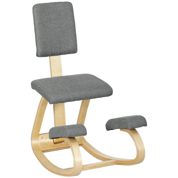 HOMCOM Ergonomischer Kniestuhl, Kniehocker Gesundheitsstuhl für Zuhause, Büro, Meditation Grau, 921-788V00GY