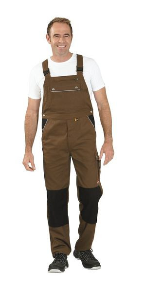 Planam Canvas 320 Latzhose, braun/schwarz, Größe 64, 2136064