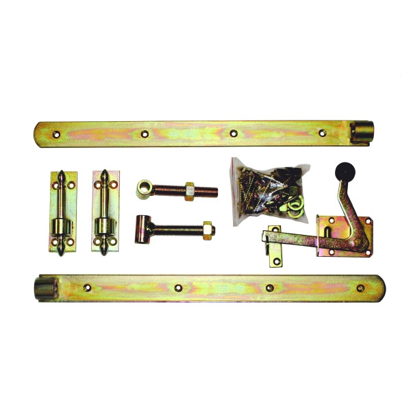 T&J Einzeltor-Beschlag Premium, verzinkt, kartonverpackt, Überwurfbeschlag, für Torbreiten bis 1 m, 17641