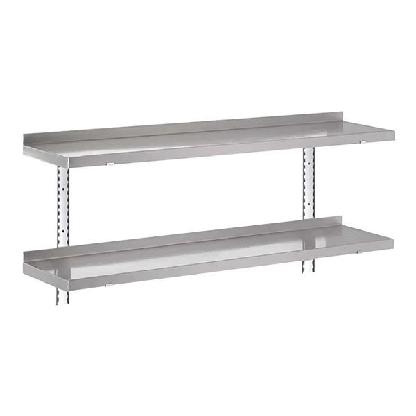 Gastro M Komplettes Regal 2 Ebenen 120x40cm - Komplettes Montageset (exkl. Schrauben), HZ754