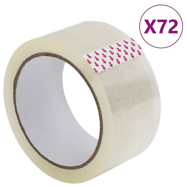 vidaXL Paketklebeband 72 Stk. Transparent 48 mm x 66 m, 4012388