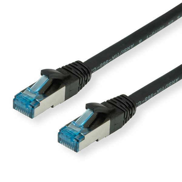 VALUE Patchkabel Kategorie 6A (Class EA) S/FTP (PiMF), LSOH, schwarz, 1 m, 21.99.1961