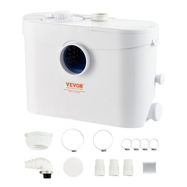 VEVOR Hebeanlage, 700W, 9600l/h Durchfluss, 10m Förderhöhe, Zerkleinerer-Abwasserpumpe, 3 Wassereinlässen 99 % Effektiv antimikrobiell, MTJZBXWG700WGEDLDV2
