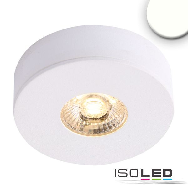 ISOLED LED Ein- und Unterbauleuchte MiniAMP weiß, 3W, 24V DC, neutralweiß, dimmbar, 114479