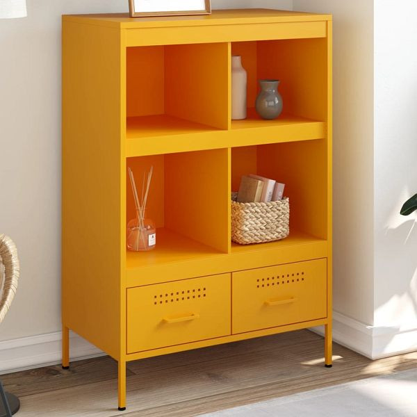 vidaXL Highboard Senfgelb 68x39x101,5 cm Kaltgewalzter Stahl, 843105