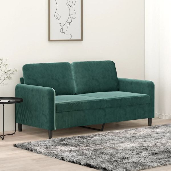 vidaXL 2-Sitzer-Sofa Dunkelgrün 140 cm Samt, Füllung: Schaumstoff, 359444