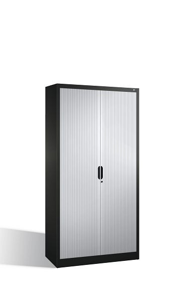 C+P Rollladenschrank Omnispace, H1980xB1000xT420mm, Farbe: Schwarzgrau / Lichtgrau, Griffmulde, 5 OH, 3202-00 S10074