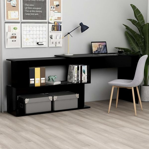 vidaXL Eckschreibtisch Schwarz 200x50x76 cm Holzwerkstoff, 801099