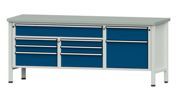 ANKE Werkbänke Kastenwerkbank, Modell 282 V, 2000 x 700 x 840 mm, RAL 7035/5010, ZBP 40 mm, 304.544