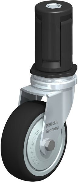 Blickle LRA-PATH 75K-FK-ER05 Apparate-Lenkrolle mit Expander, Thermoplastisches Polyurethan, Grau, 848667