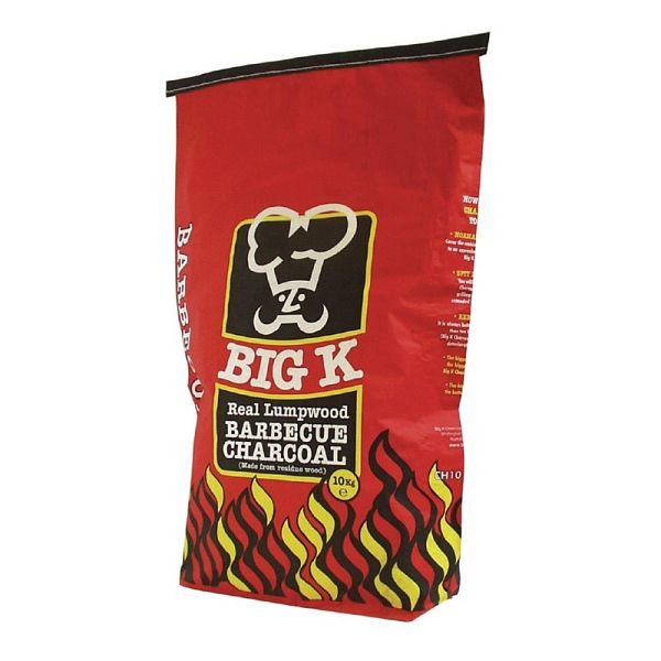 Big K Holzkohle 10kg, einfach anzuzünden, hochwertig, CM826