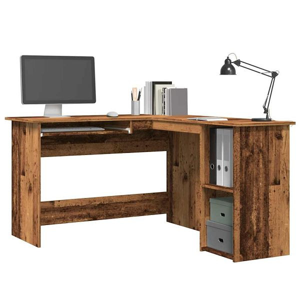 vidaXL Eckschreibtisch Altholz-Optik 120x140x75 cm Holzwerkstoff, 855900