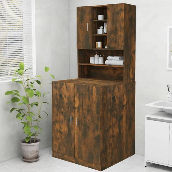 vidaXL Waschmaschinenschrank Räuchereiche 70,5x25,5x90 cm, 815945