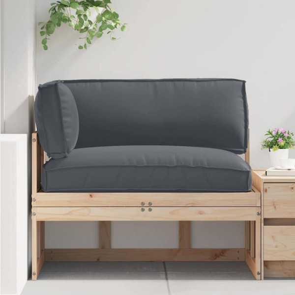 vidaXL Pallet Kissen Set, 3er Set, Anthrazit 120 x 80 x 12 cm Oxford Stoff, 3329089