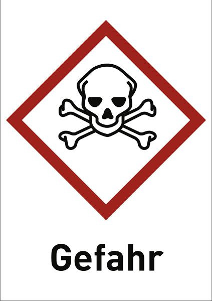 Moedel Akute Toxizität (GHS 06) Gefahr, Folie, 52x74 mm, VE: 500 Stück/Rolle, 56402