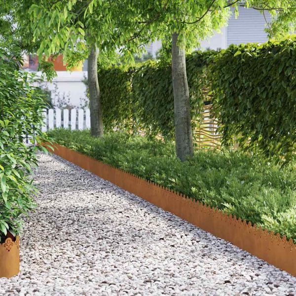 vidaXL Rasenkanten 20 pcs Rostig 103 x 0,05 x 22 cm Wetterfeststahl, 874763