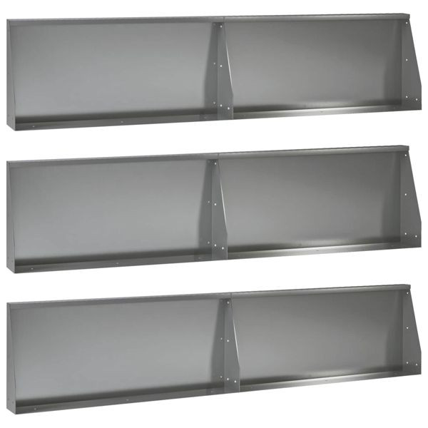 vidaXL Stützmauer 6-teilig 100 x 12 x 30 cm Verzinkter Stahl Silber, 3449119