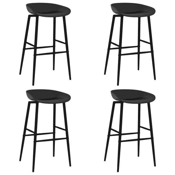 vidaXL Barhocker 4 Stück Schwarz, Metall, 248167, 8719883791357