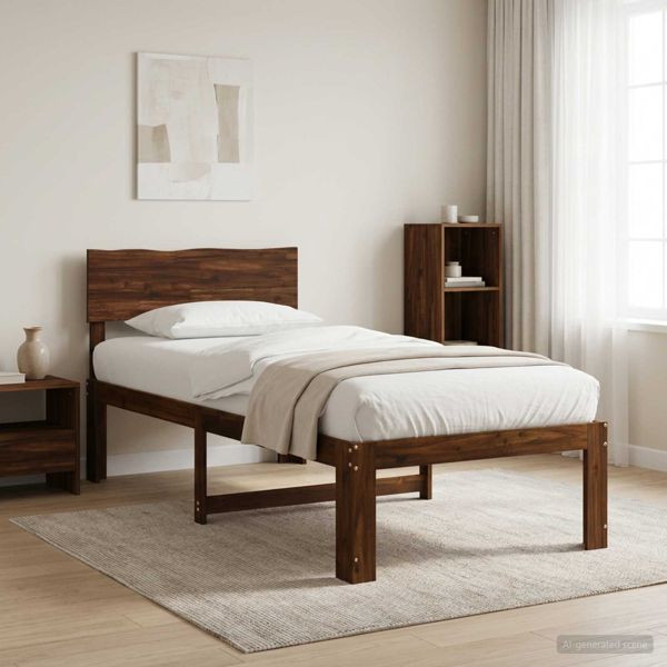 vidaXL Einzelbettgestell mit Kopfteil ROSTOCK Dunkelbraun 80 x 200 cm, 903368