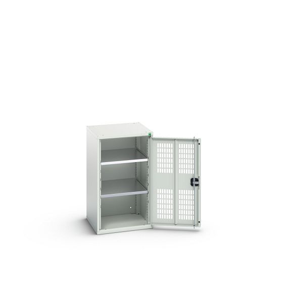 bott verso Flügeltürschrank mit Belüftung, mit 2 Fachböden, BxTxH: 525 x 550 x 900 mm, Lichtgrau / Lichtgrau, 16926721.16