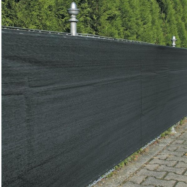NOOR Zaunblende Sichtschutz Winddurchlässig anthrazit, Größe etwa 1,0 x 5m, 0266A-1