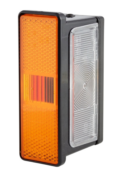 HELLA Umrissleuchte, Rear-Logic, Halogen, 12/24V, Anbau/geschraubt, Lichtscheibenfarbe: gelb/weiß/rot, rechts/seitlicher Anbau, 2XS 007 841-021