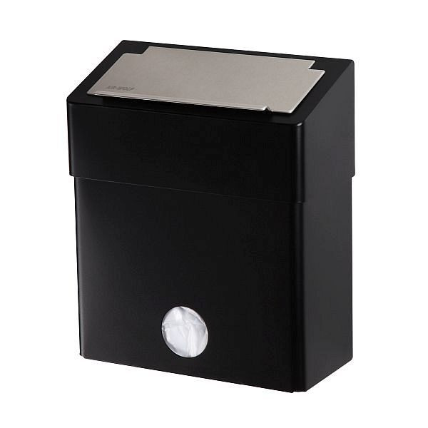 Air Wolf Hygieneabfallbehälter für Damenbinden, Serie Omega, H x B x T: 424 x 278 x 125 mm, Edelstahl mattschwarz, 29-552
