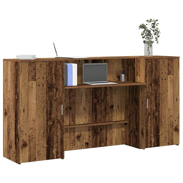 vidaXL Empfangstheke Altholz-Optik 200x50x103,5 cm Holzwerkstoff, 3324221
