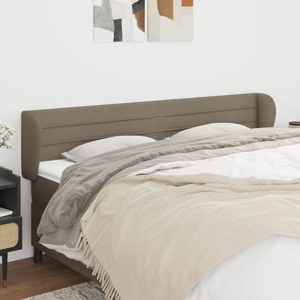 vidaXL Kopfteil mit Ohren Taupe 163x23x78/88 cm Stoff, 3117294