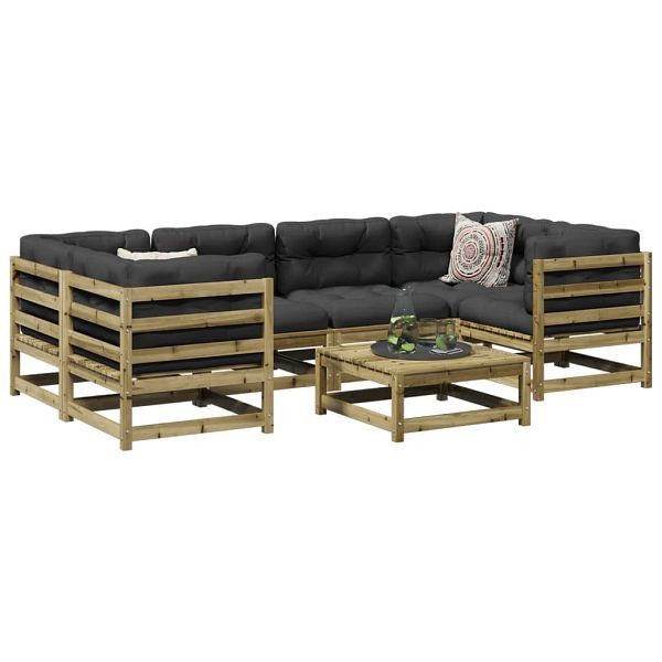 vidaXL 7-teilig Garten-Sofagarnitur Kiefernholz Imprägniert, 3299311
