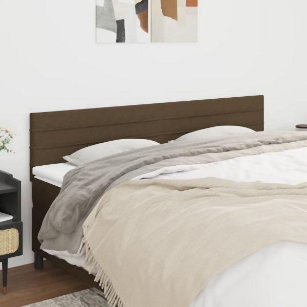 vidaXL Kopfteile 2 Stk. Dunkelbraun 100x5x78/88 cm Stoff, 346189