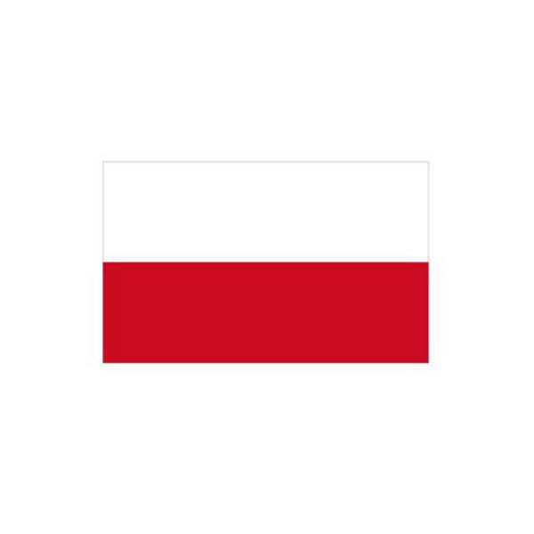 Stein HGS Länderflagge Polen (ohne Wappen), 400 x 150 cm (Hochformat), mit Kunststoff-Karabiner, FlagTop 160 g/m², für Fahnenmasten ab 8 m, ohne Hohlsaum, 27401