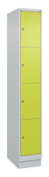 C+P Schließfachschrank Classic PLUS, Sockel, 1950x300x500mm, 7035/0024, mit 4 Fächern, 080020-104 S10010