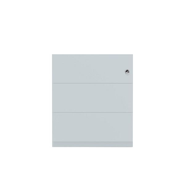 Bisley Rollcontainer Note™, 3 Schubladen, Tiefe 775 mm, Griffleiste, 145 lichtgrau antibakteriell, NWA79M7BBB145