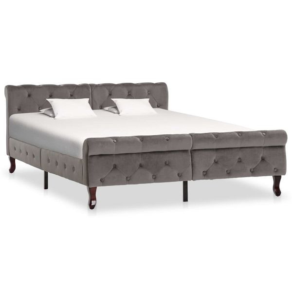 vidaXL Bettgestell Grau Samt 140 x 200 cm, 288560, 8719883877860