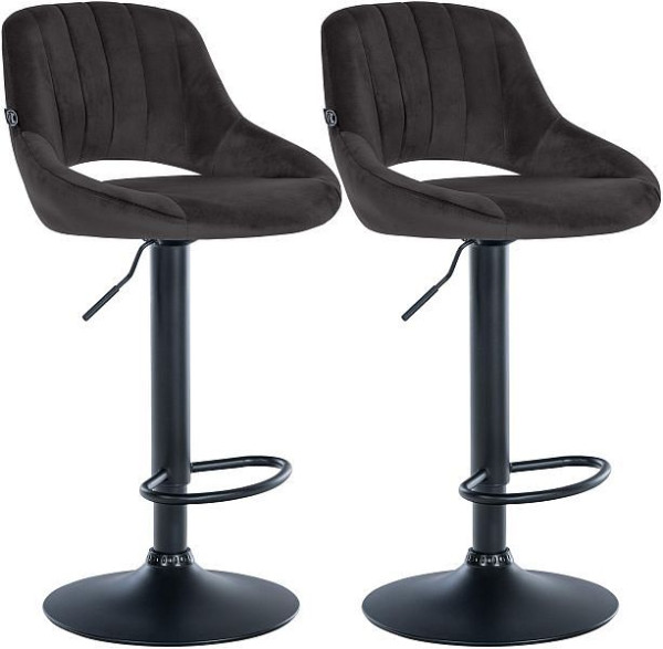 CLP Barhocker Milet Samt B, schwarz, VE: 2 Stück, 324464
